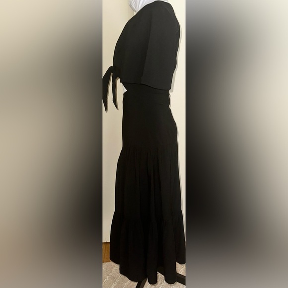 Lani The Label Tie-Front Black Ruffled Midi - Size S - Picture 5 of 6